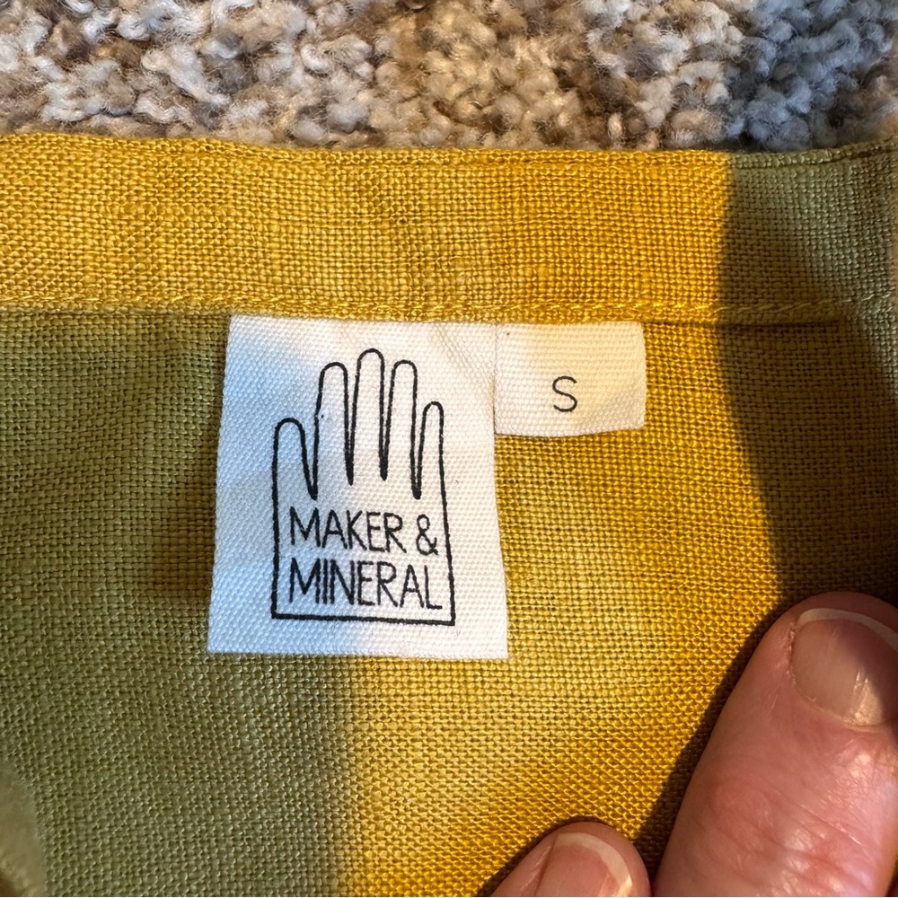 Maker & Mineral Mustard Yellow Linen Jumper- S - Picture 6 of 8